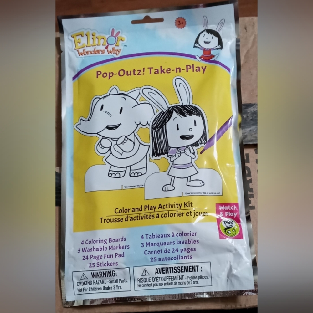 PBS Kids "Elinor Wonders Why" Pop-Outz! Take-N-Play Color & Activity Kit